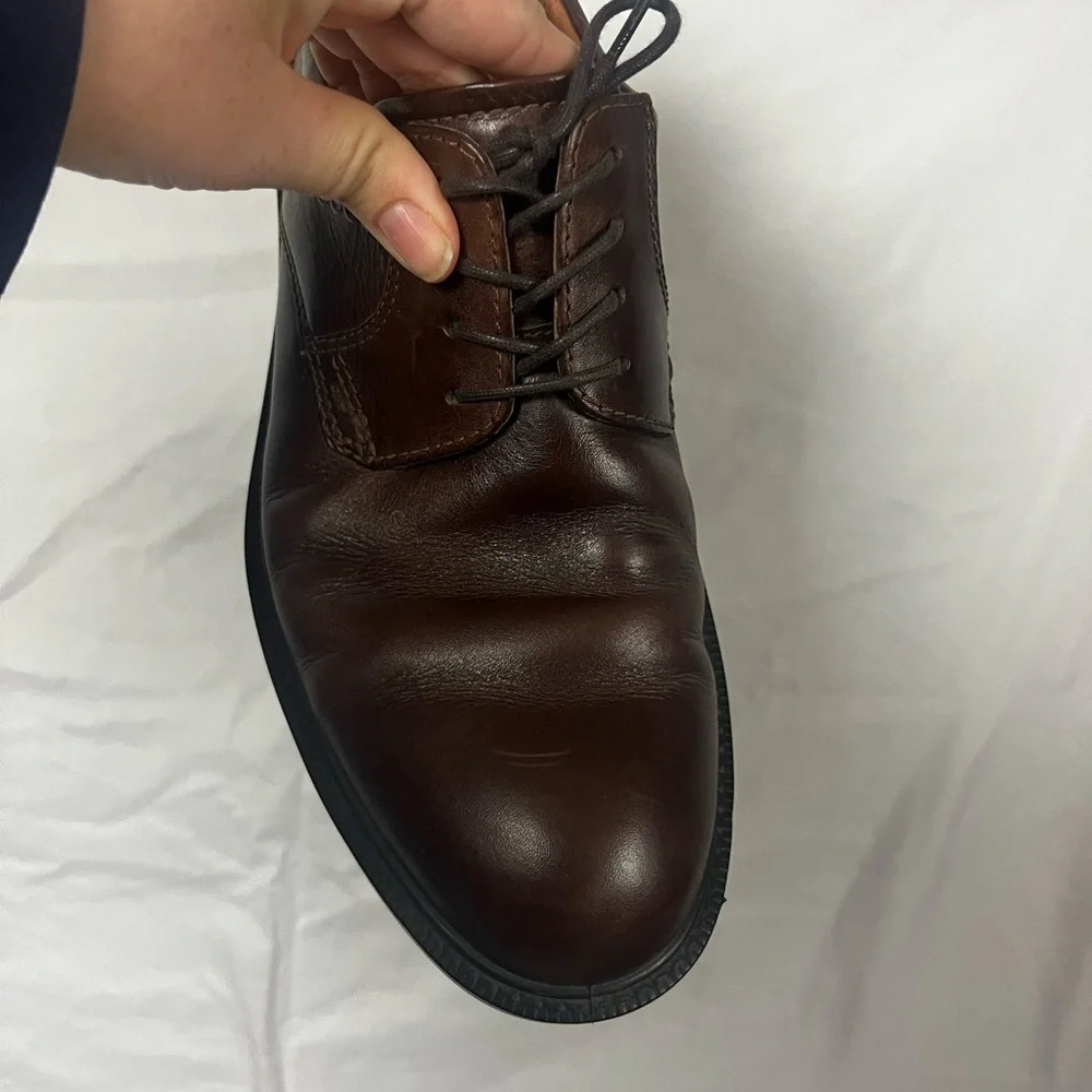 ECCO Men's Arlanda Brown Leather Plain Oxford Dress Shoes- Size‎ 7.5